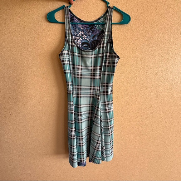 TARTAN AQUA VS KOI PURPLE INSIDE OUT DRESS - LIMITED BlackMilk - Picture 3 of 5